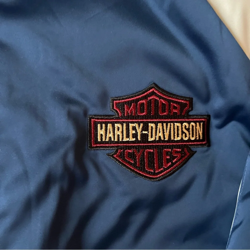 Harley Davidson Men's Club Crew Bomber Varsity Jacket Blue Size XXL - Picture 5 of 8
